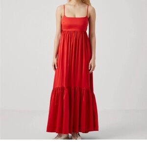 Abercrombie Red Taffeta Maxi Dress (M)